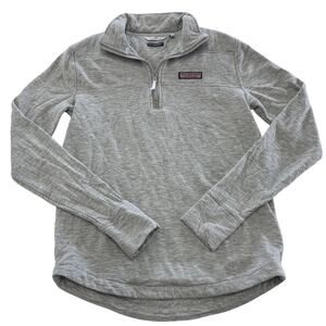 Vineyard Vines Sweater Womens X Small Grey Heather Dreamcloth Shep Shirt 1/4 Zip